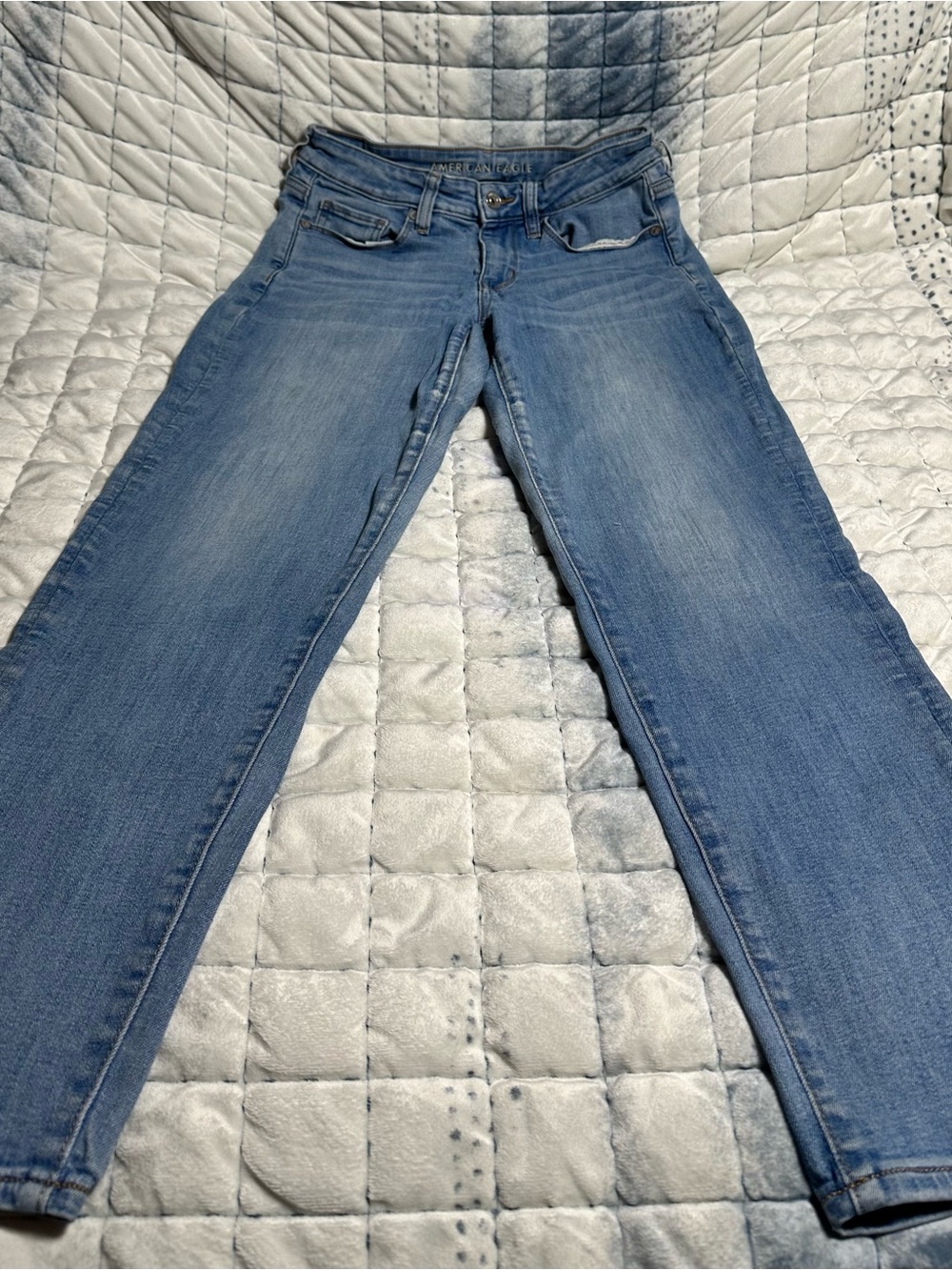 American Eagle Outfitters Light Blue Straight-Leg Jeans